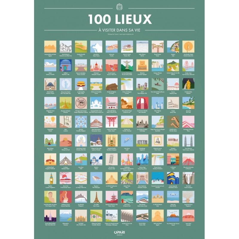 Poster Gratter Les Lieux Visiter Dans Sa Vie