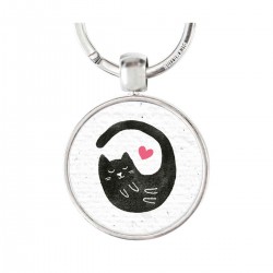 PORTE CLES CHAT NOIR