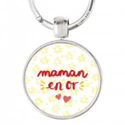 PORTE CLES MAMAN EN OR