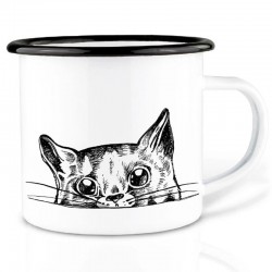 MUG EN MÉTAL ÉMAILLÉ CHAT...