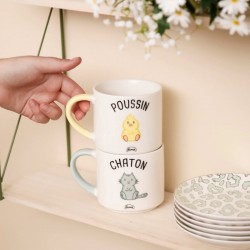 DUO DE MUGS POUSSIN CHATON