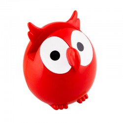 PORTE LUNETTES HIBOU ROUGE