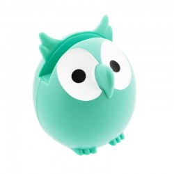 PORTE LUNETTES HIBOU TURQUOISE