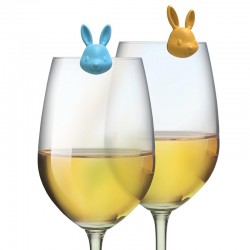 8 MARQUEURS DE VERRE LAPINS