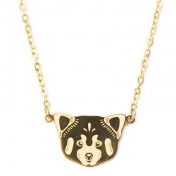 COLLIER PANDA ROUX GOLD