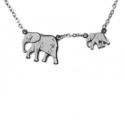 COLLIER ELEPHANT SILVER