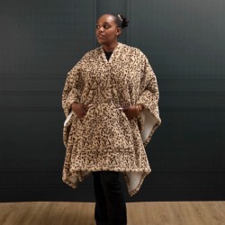 PLAID PONCHO LEOPARD KEILA