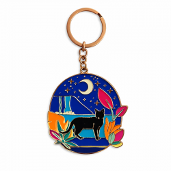 Porte clés Chat Lune