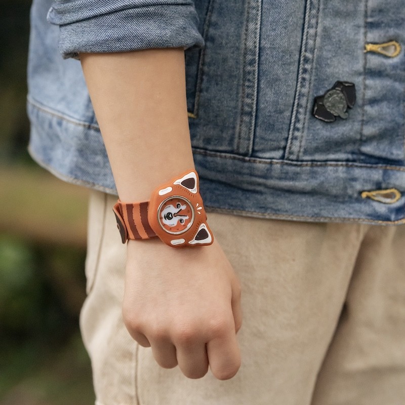 Montre Slap Panda Roux Mava Silicone Enfant